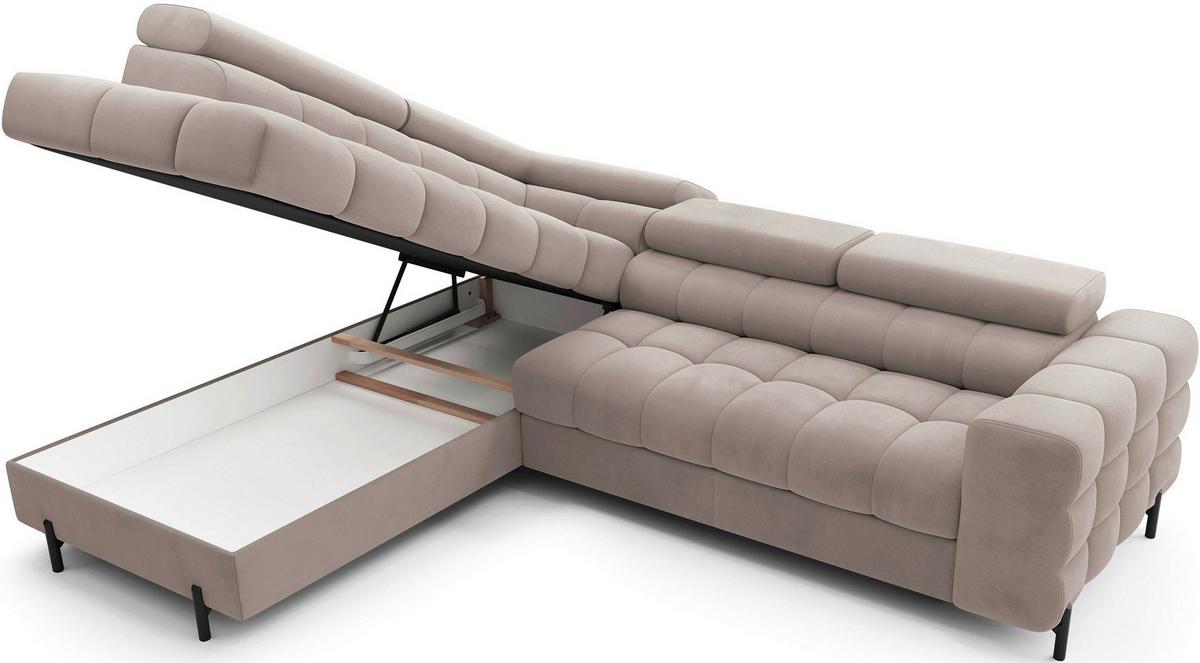 Ecksofa Ferucce Beige S: 200x276 Cm - Beige/Schwarz, Design, Textil (200/276cm) - P & B