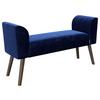 Hockerbank Tiffany Samt Blau H: 54,5 cm Füße Mangoholz - Braun/Grau, MODERN, Textil (92,7/54,5/30cm) - Playboy