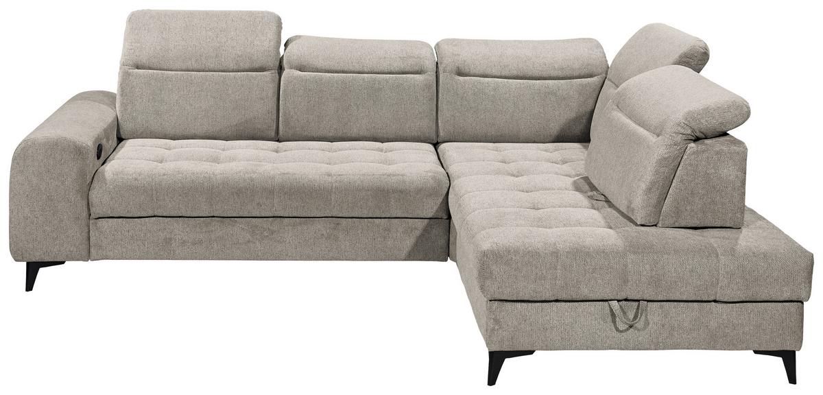 Ecksofa Rockdale Grau S: 282x200 Cm - Schwarz/Grau, KONVENTIONELL, Textil (282/200cm) - MID.YOU
