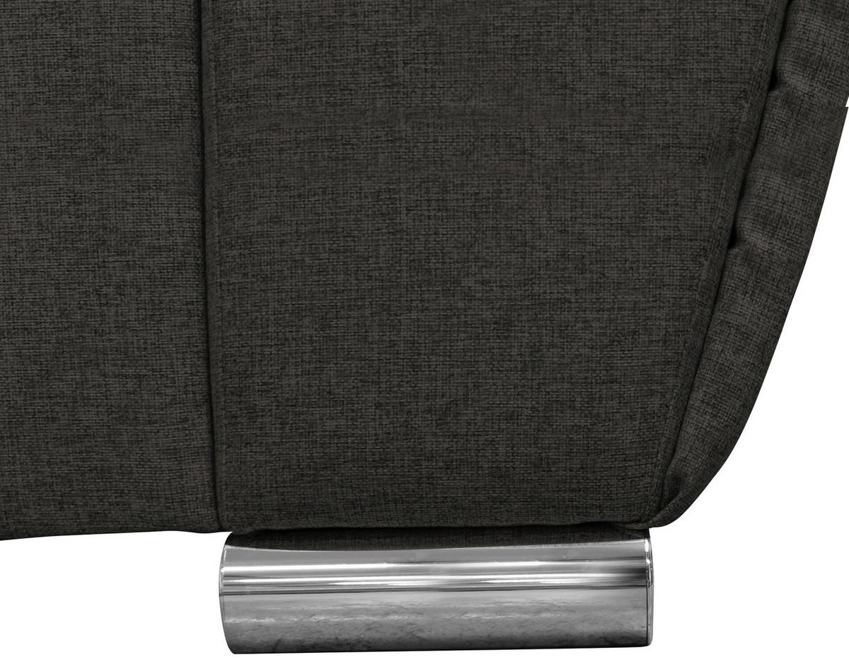 Ecksofa Delux Anthrazit Mit Schlaffunktion Ottomane Rechts - Anthrazit/Silberfarben, Design, Textil (266/266cm) - Livetastic