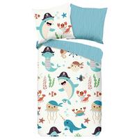 Jugendbettwäsche Seaworld Multicolor 135x200 Cm - Multicolor, Design, Textil (135/200cm)