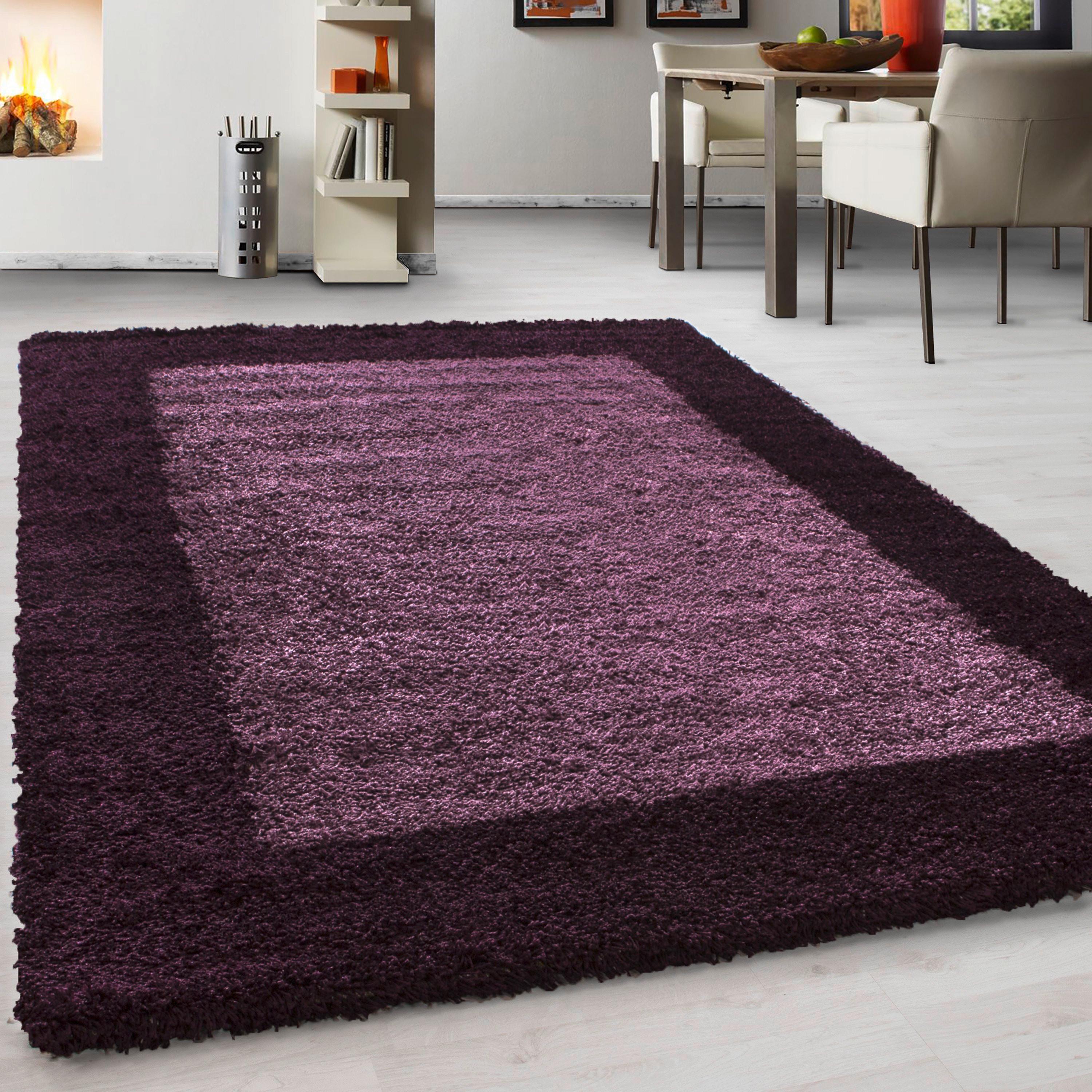 Hochflor Teppich Lila Life 200x290 cm - Lila, KONVENTIONELL, Textil (200/290cm) - Novel