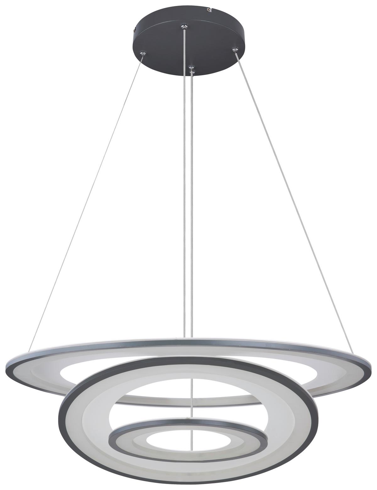 Led-hängeleuchte H: 120 Cm 1-Flammig Mit Stufenschalter - Opal/Graphitfarben, Basics, Kunststoff/Metall (79,5/120cm) - Globo