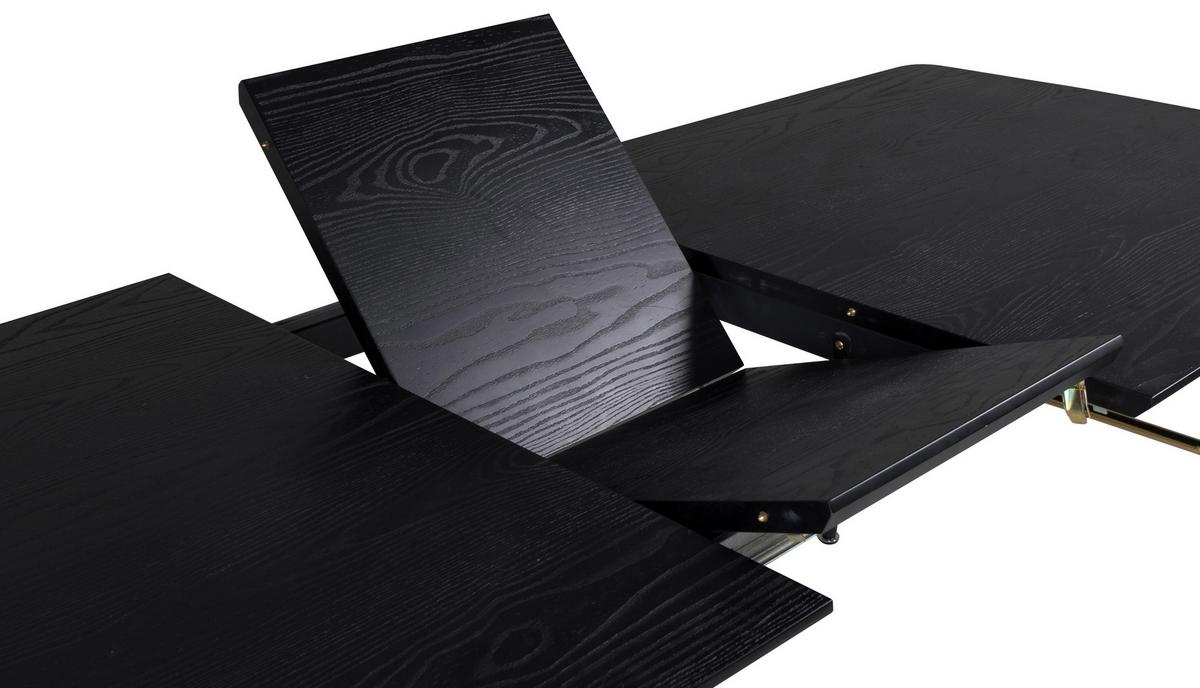 Esstisch Gold - Schwarz, Design, Holzwerkstoff/Metall (180/85/75cm) - Livetastic