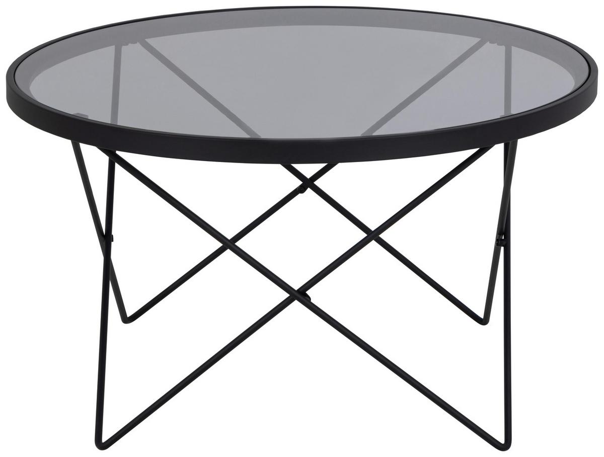 Konferenční stolek CUXTON 80 - šedá/černá, Design, kov/sklo (80/45/80cm) - Livetastic
