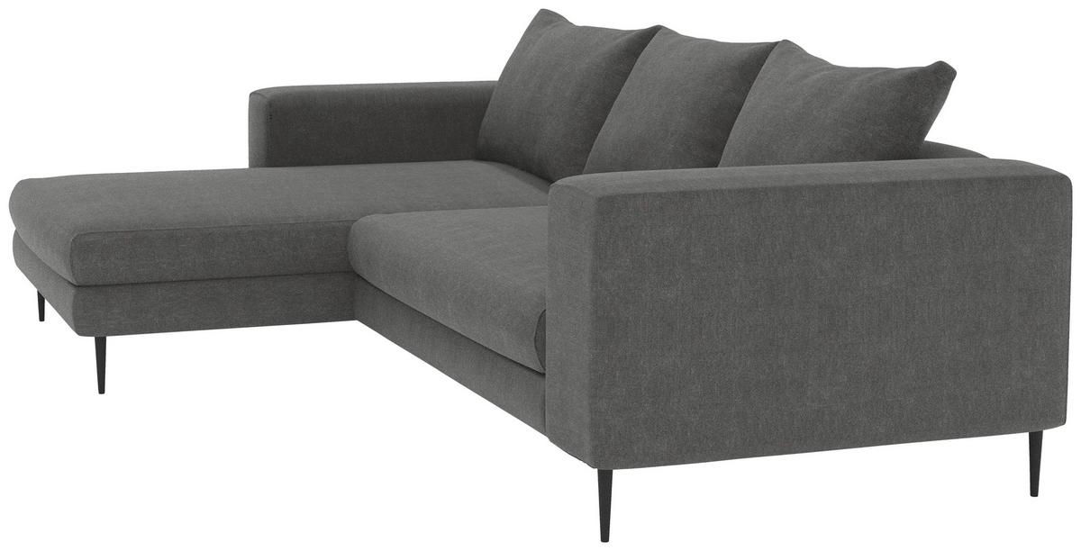 Ecksofa Aurora Ii - Dunkelgrau/Schwarz, MODERN, Textil (170/275cm) - Trendmanufaktur