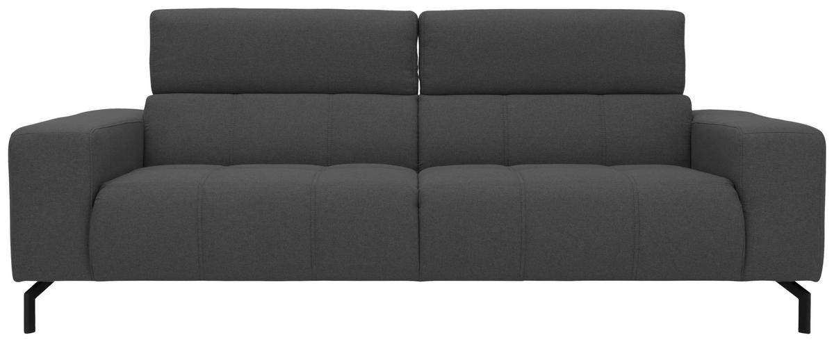 3-sitzer-sofa Kopfteil Verstellbar Cunelli Grau - Schwarz/Grau, Design, Textil (238/79/104cm) - MID.YOU