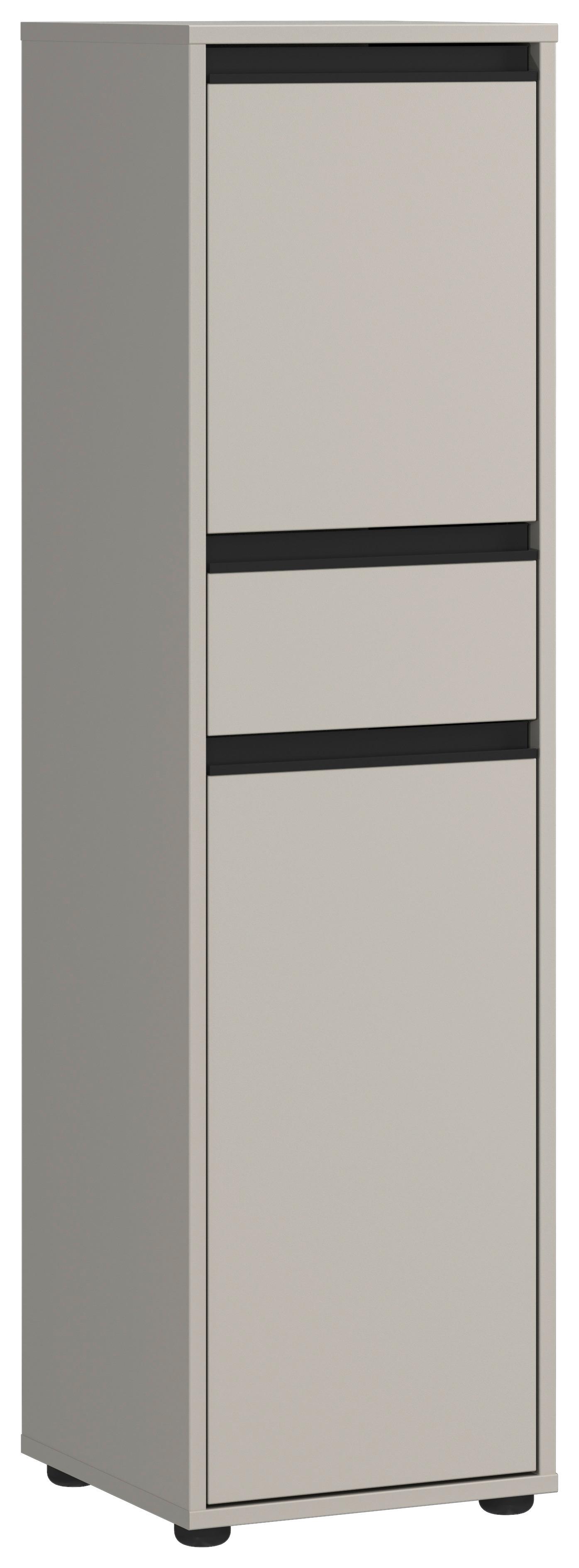 Midischrank Gw-Lemont Steingrau - Schwarz/Grau, MODERN, Holzwerkstoff (33/121/34cm) - Germania