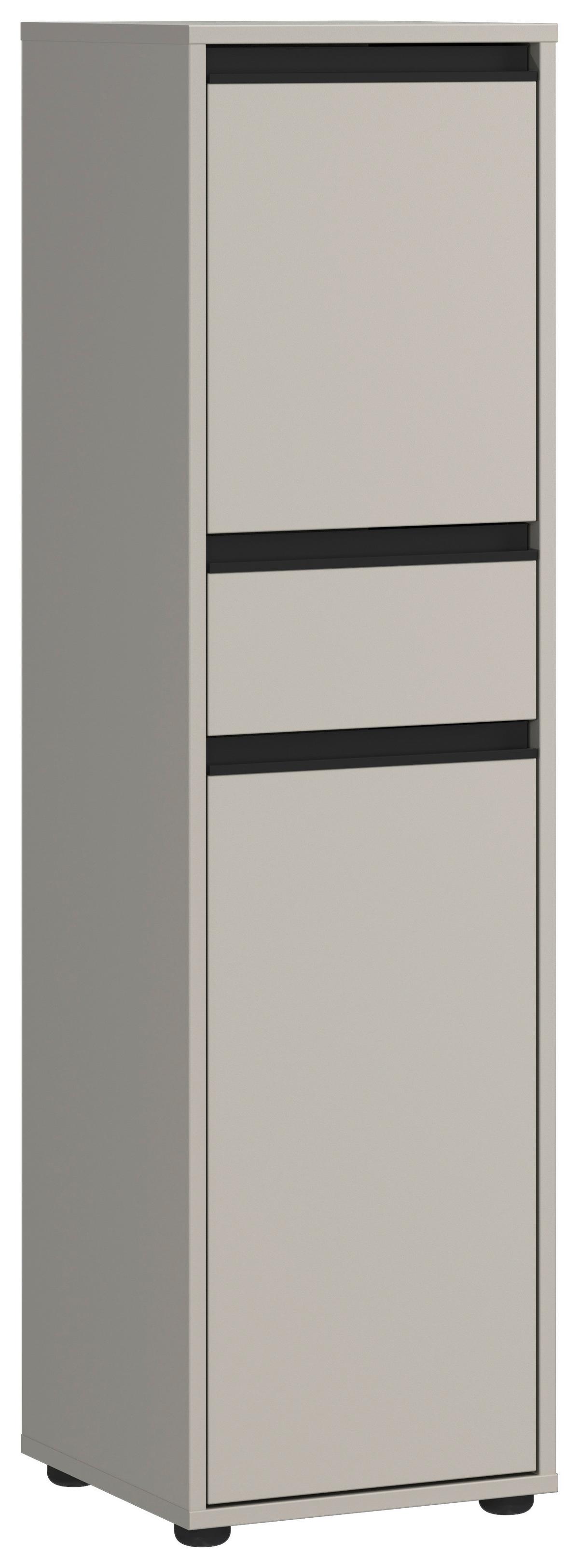 Midischrank Gw-Lemont Steingrau - Schwarz/Grau, MODERN, Holzwerkstoff (33/121/34cm) - Germania