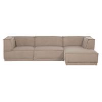 ECKSOFA Manu Taupe 286x160cm - Taupe/Schwarz, MODERN, Textil (286/160cm) - Livetastic