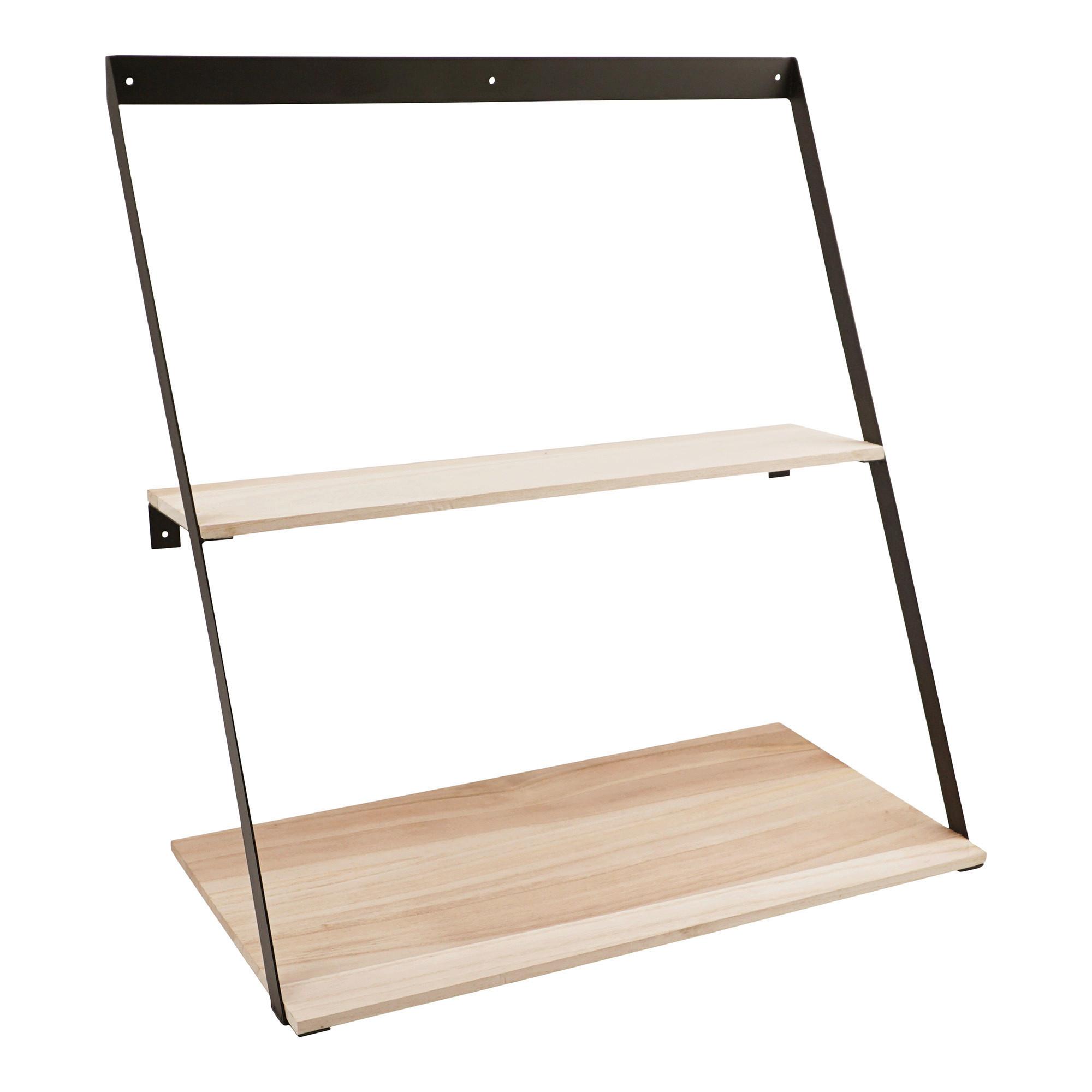 WANDREGAL Bern Braun Schwarz B: 50 cm - Schwarz/Braun, Design, Holz/Metall (50/52/21cm)