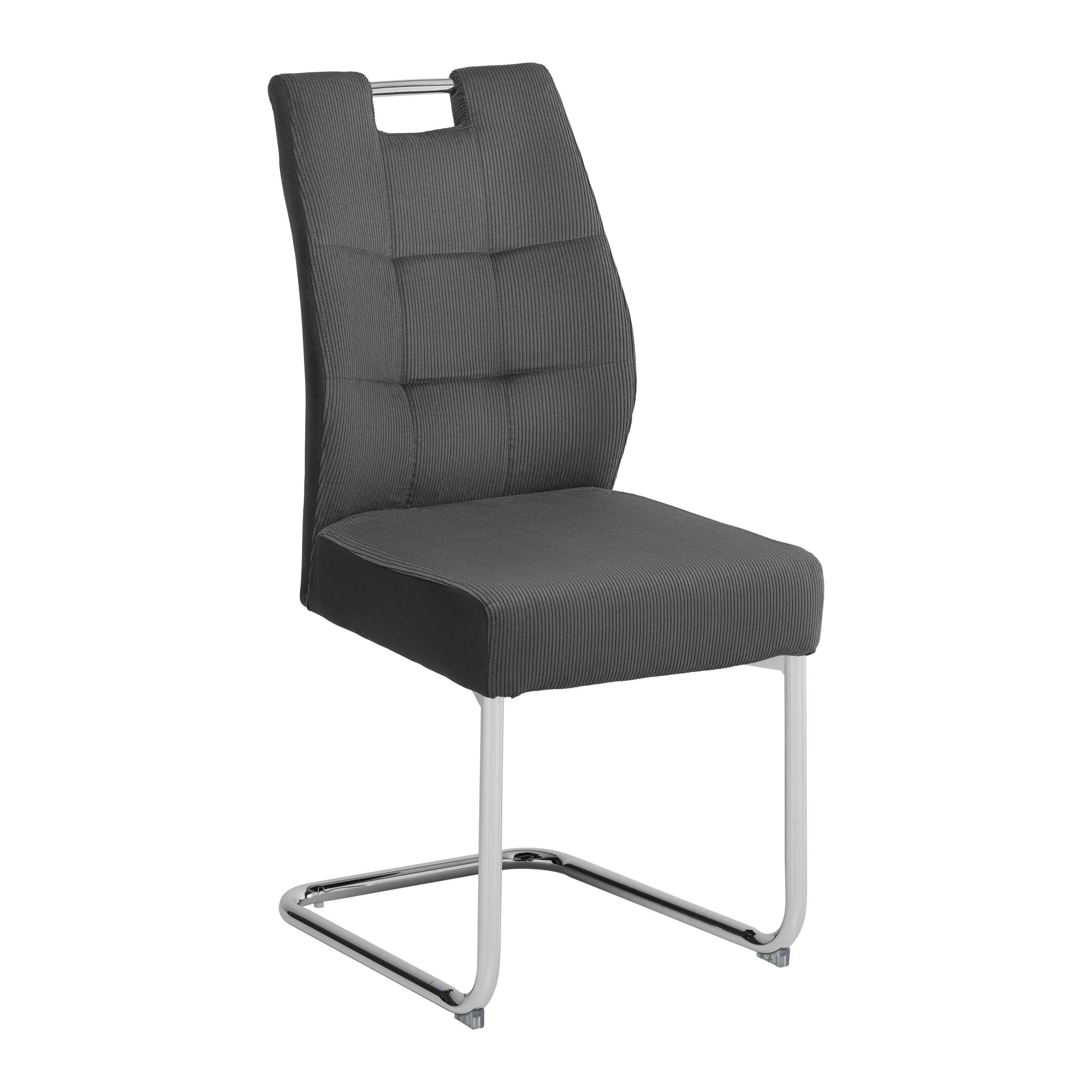 Houpací židle Lea, šedá - sivá/chrómová, Modern, kov/textil (44/97/59cm) - Mömax