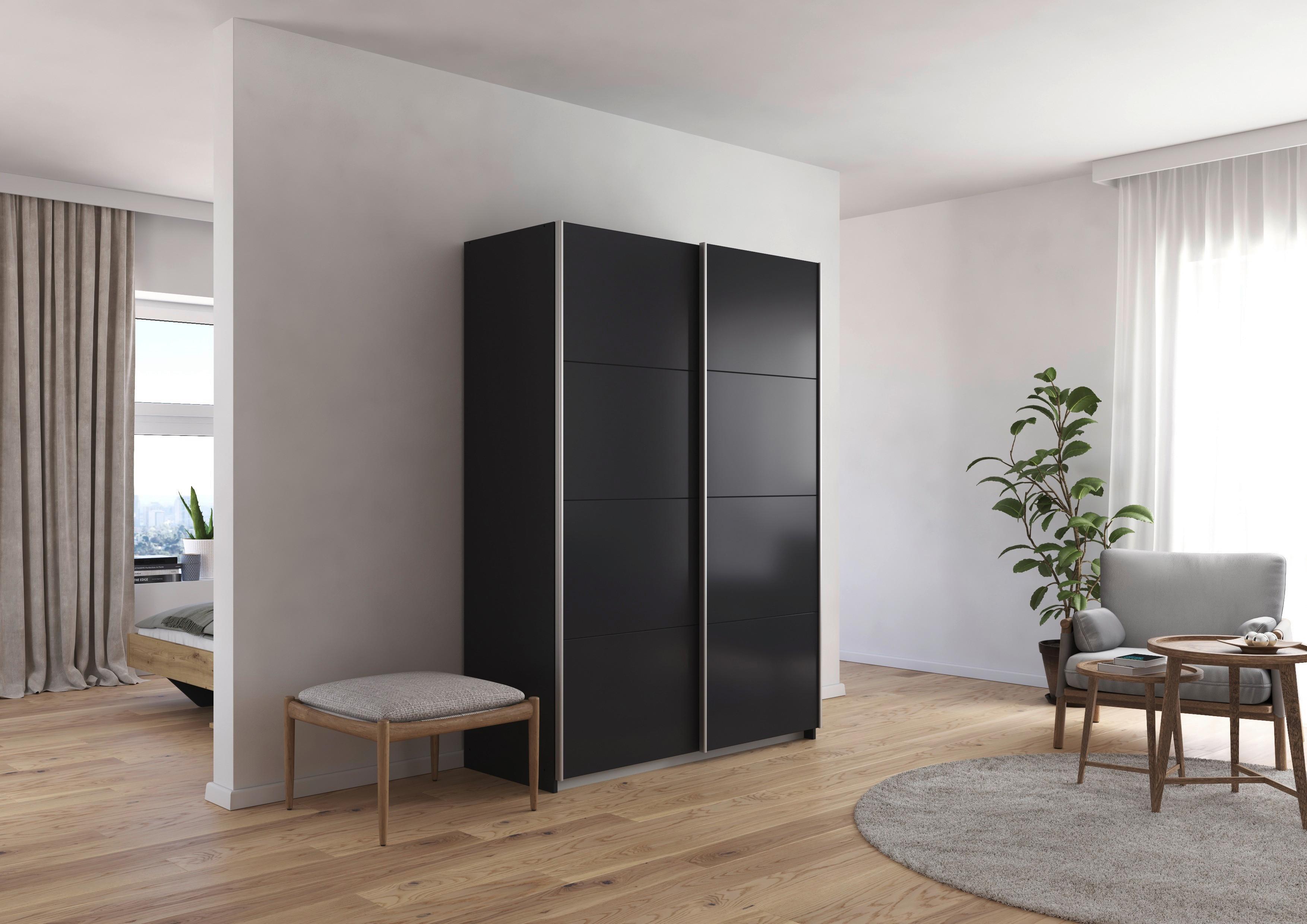 Schwebetürenschrank Subito - Graphitfarben, MODERN, Holzwerkstoff (136/197/61cm) - Rauch Möbel