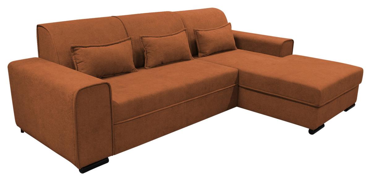 Ecksofa Classic Rostfarben 270x175 Cm - Rostfarben/Schwarz, Design, Textil (270/175cm) - MID.YOU