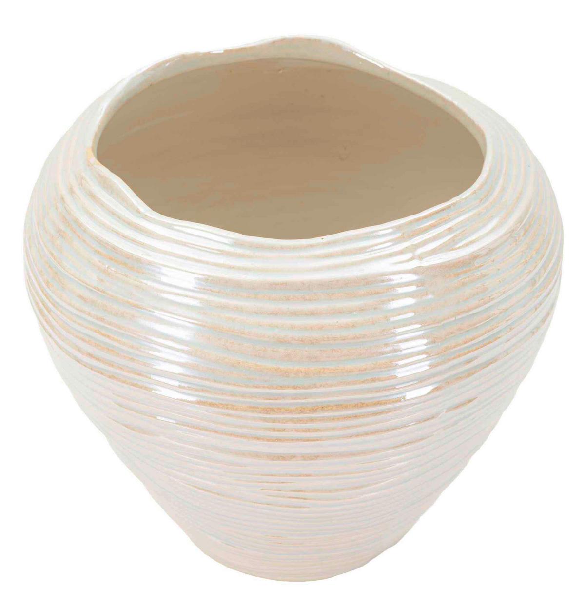 Vase Perly Round Perlmutt B: 27 Cm - Perlmutt, Basics, Keramik (27/24/27cm)