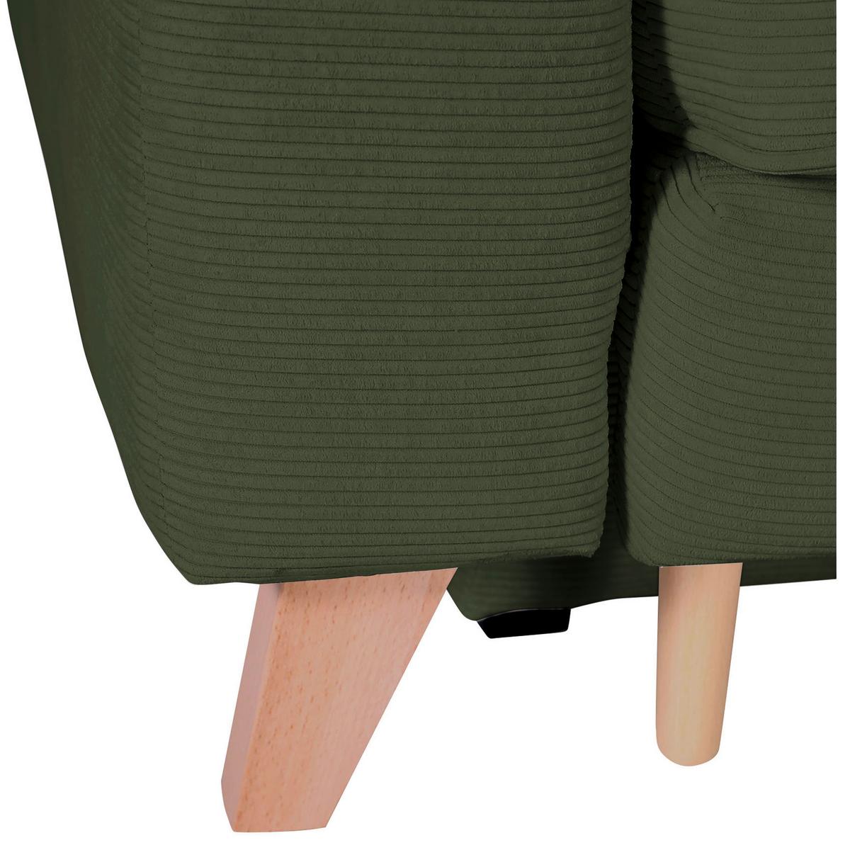 Ecksofa Rimini, Grün S: 271x165 Cm - Buchefarben/Grün, Design, Textil (271/165cm) - MID.YOU