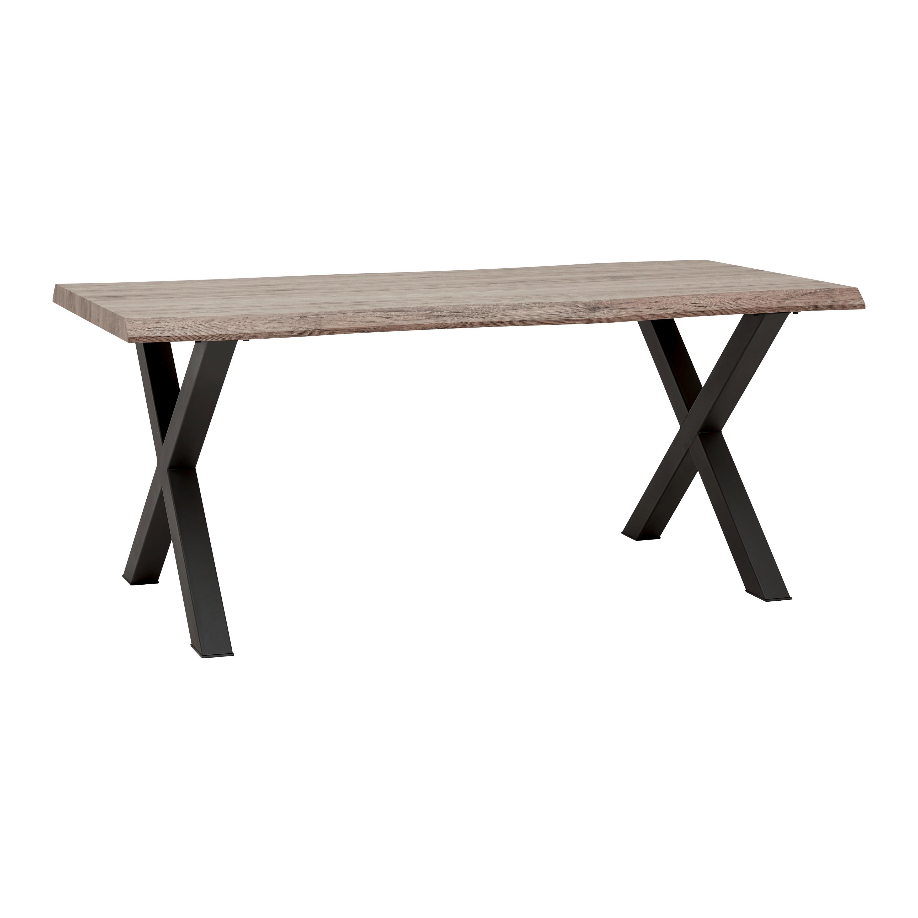 Jedálenský stôl RICO 180x90 cm - čierna/farba duba, Modern, kov/drevo (180/76/90cm) - Bessagi Home