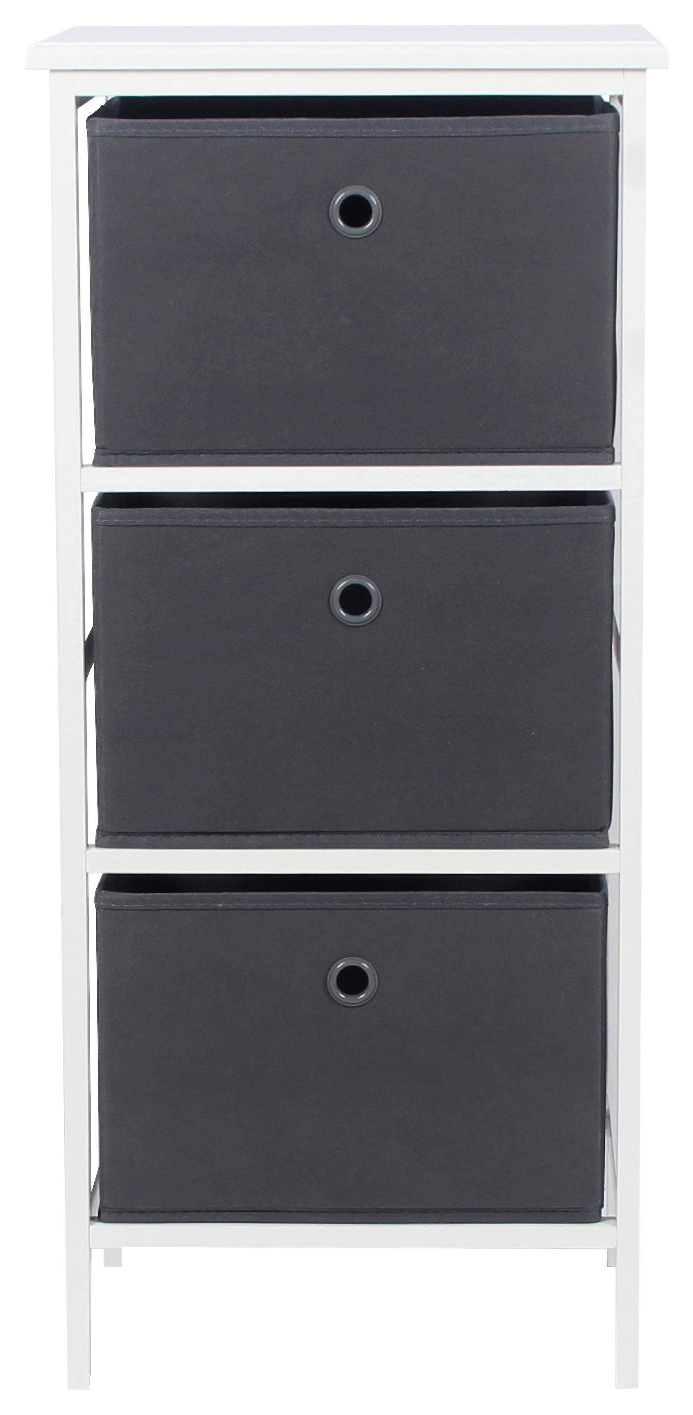 Regal Oliver 2 37 cm Grau / Weiß - Weiß/Grau, MODERN, Holz/Papier (37/80/30cm)