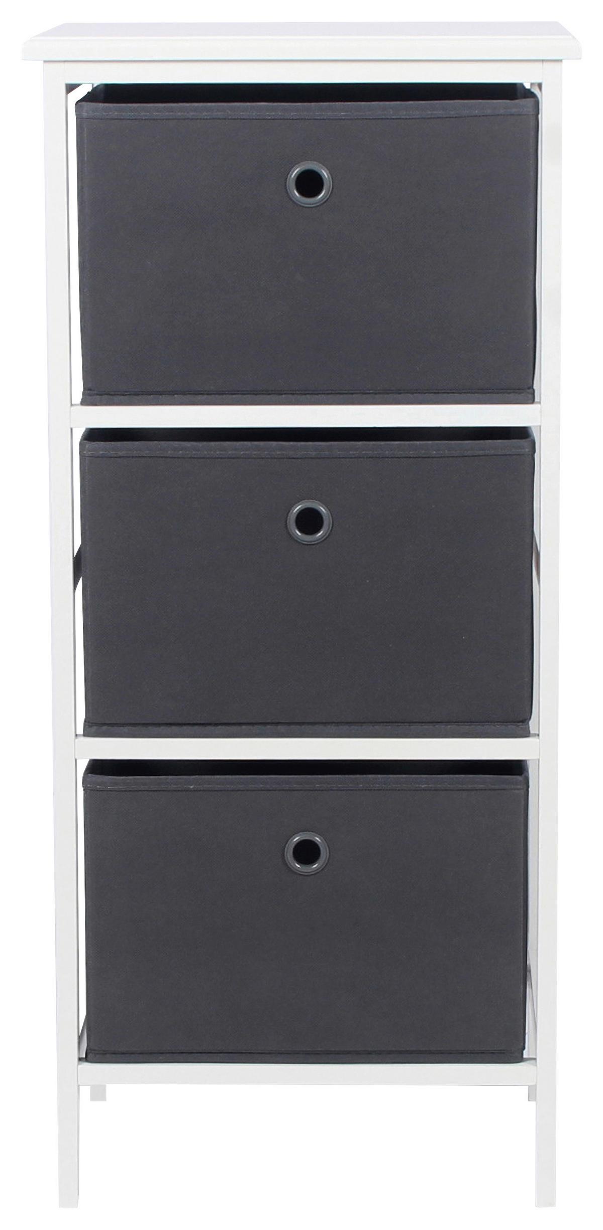 Regal Oliver 2 37 Cm Grau / Weiß - Weiß/Grau, MODERN, Holz/Papier (37/80/30cm)