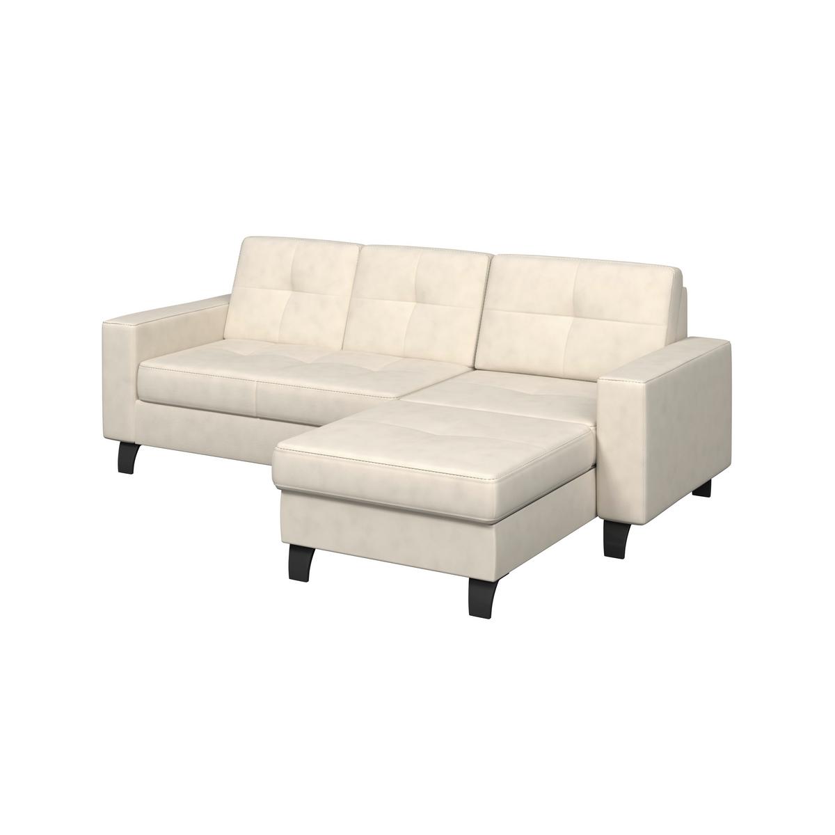 Ecksofa Varese naturfarben, B: 239 cm - Beige/Schwarz, KONVENTIONELL, Textil (239/164cm) - James Wood