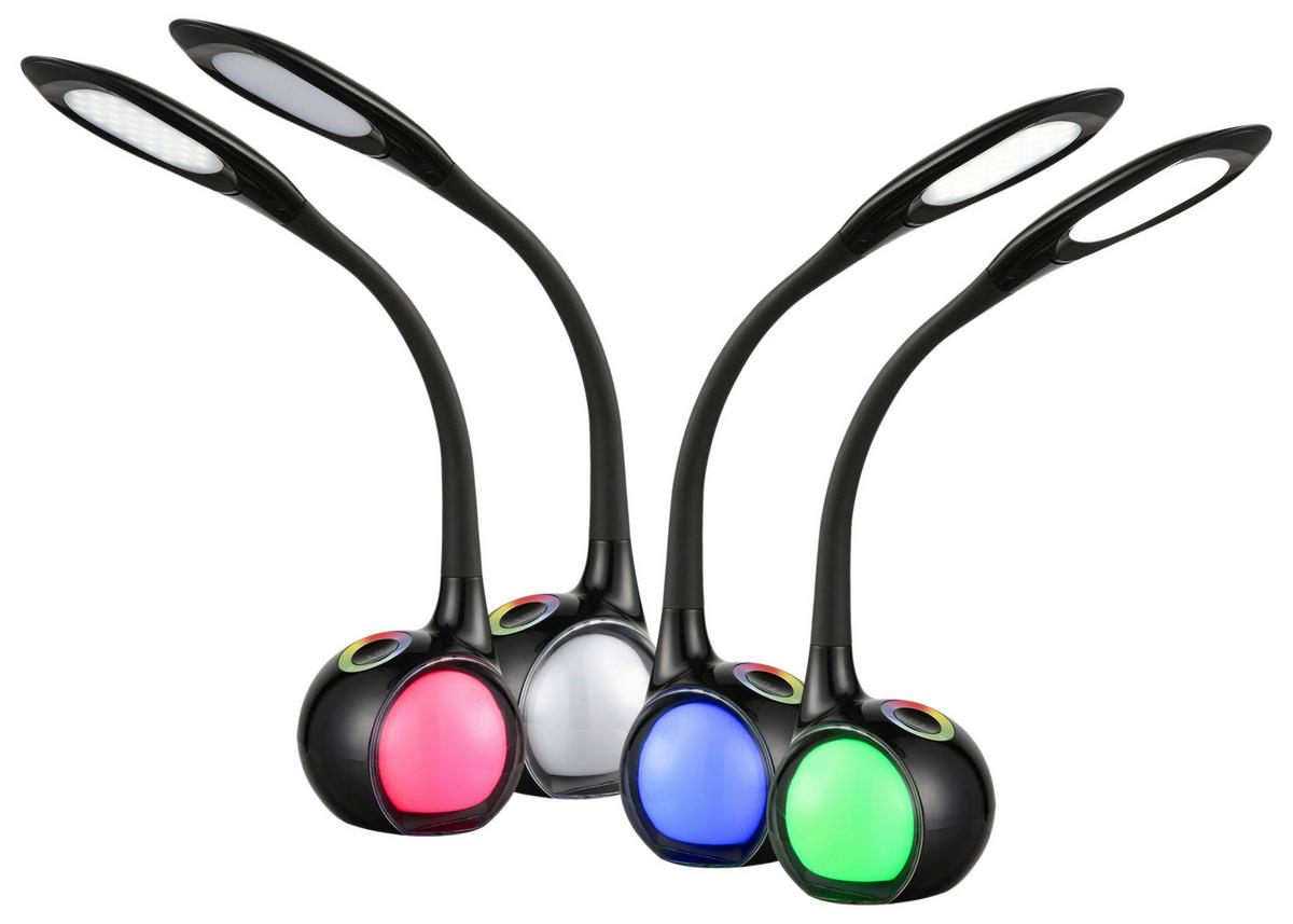 LED LAMPA NA PÍSACÍ STÔL NIHAT1 - priehľadné/čierna, Modern, kov/plast (max 30/13,5/max 53cm) - Mömax