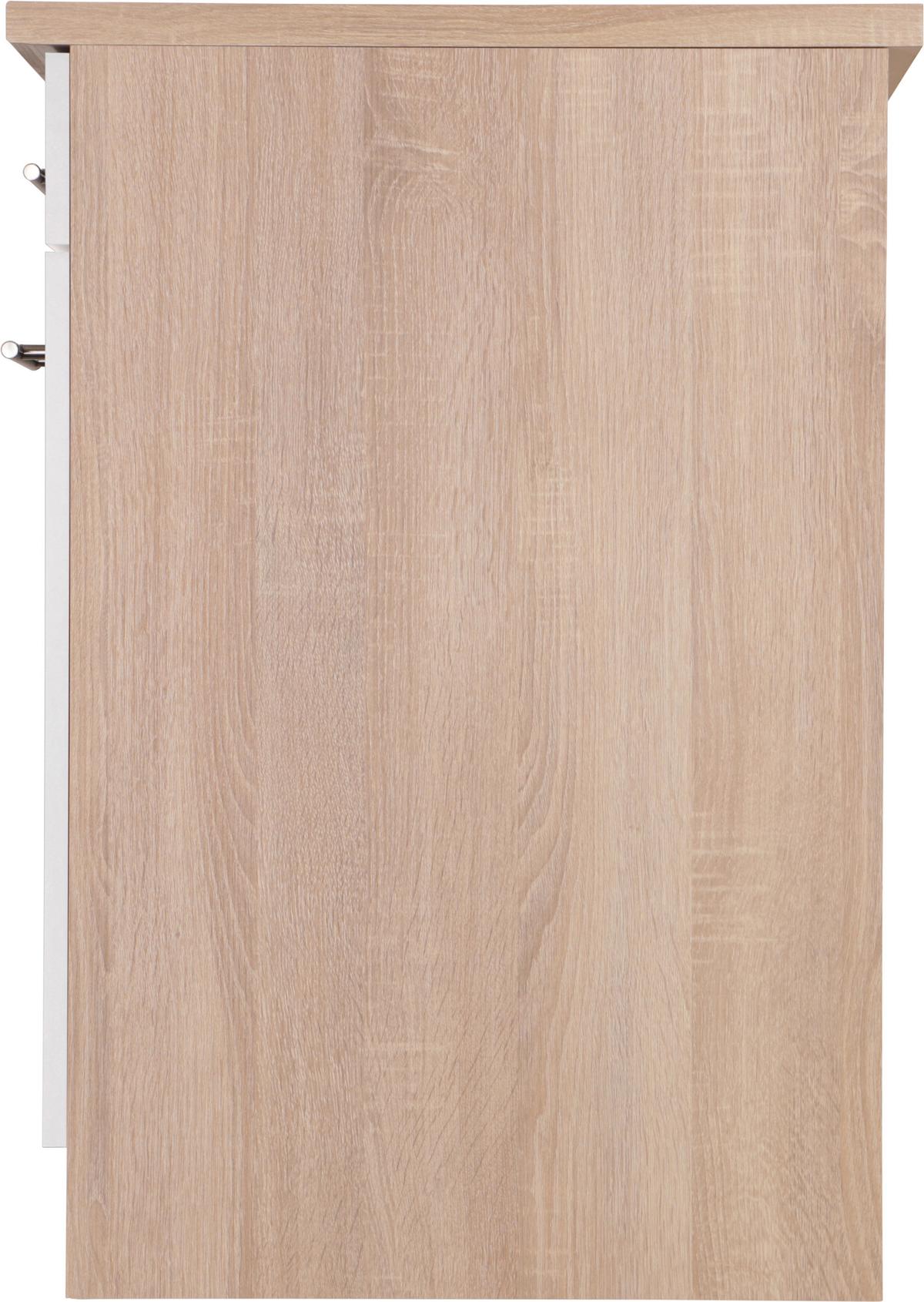 Küchenunterschrank Merle Weiß, Eiche Dekor B:50cm - Eichefarben/Weiß, Basics, Holzwerkstoff (50/84,8/60cm) - Respekta
