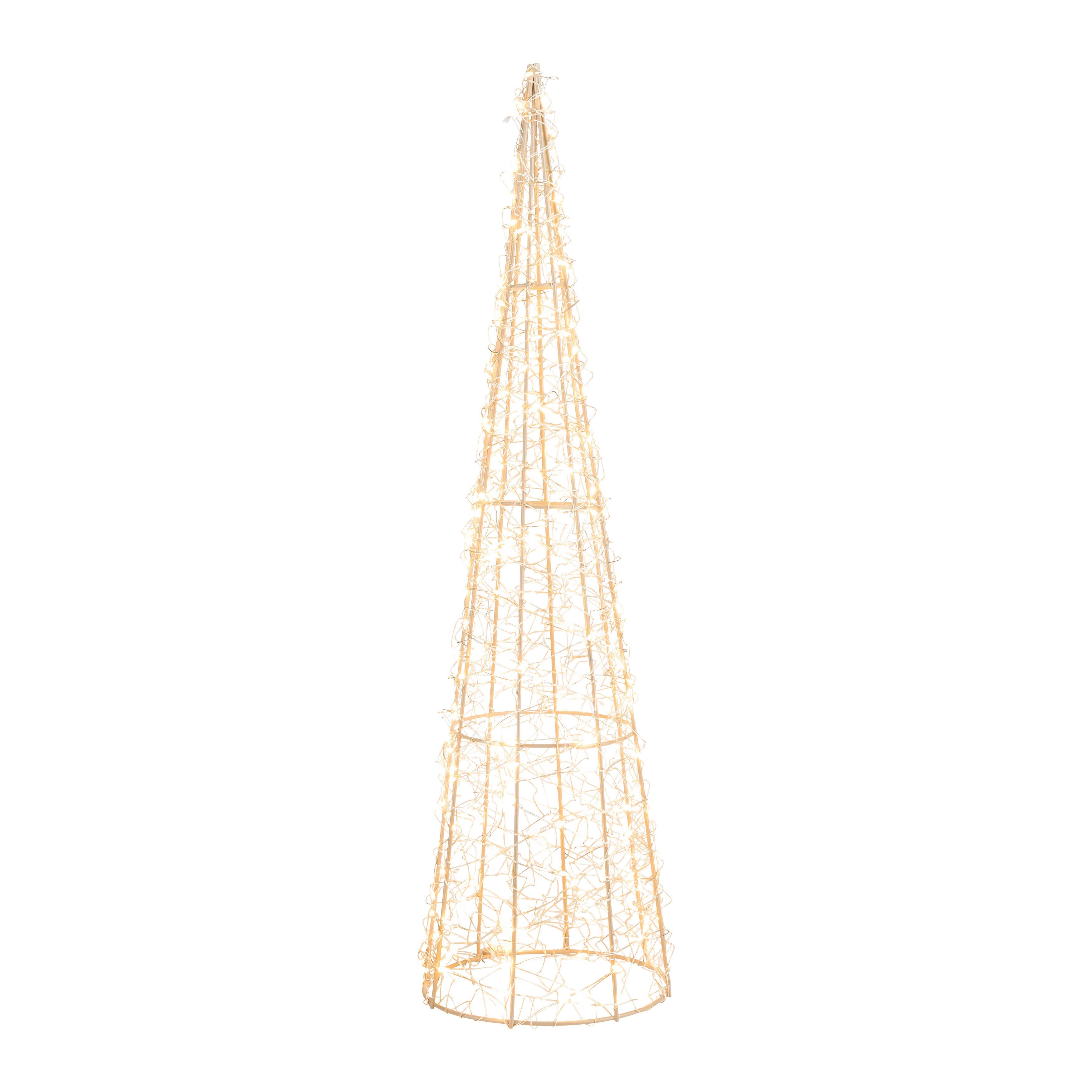 DEKORAČNÍ VÁNOČNÍ STROMEK NATAL - průhledné/šedohnědá, Moderní, kov (20/20/80cm)