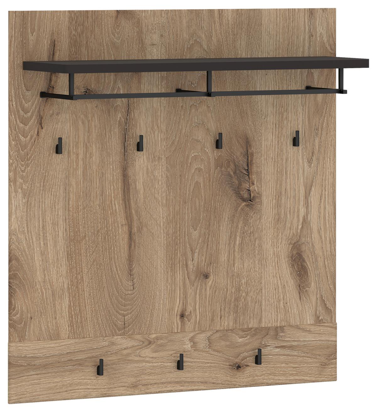 Garderobenpaneel Grano Eichefarben B: 92,8 cm - Eichefarben, Trend, Holzwerkstoff (92,8/101/32,5cm)