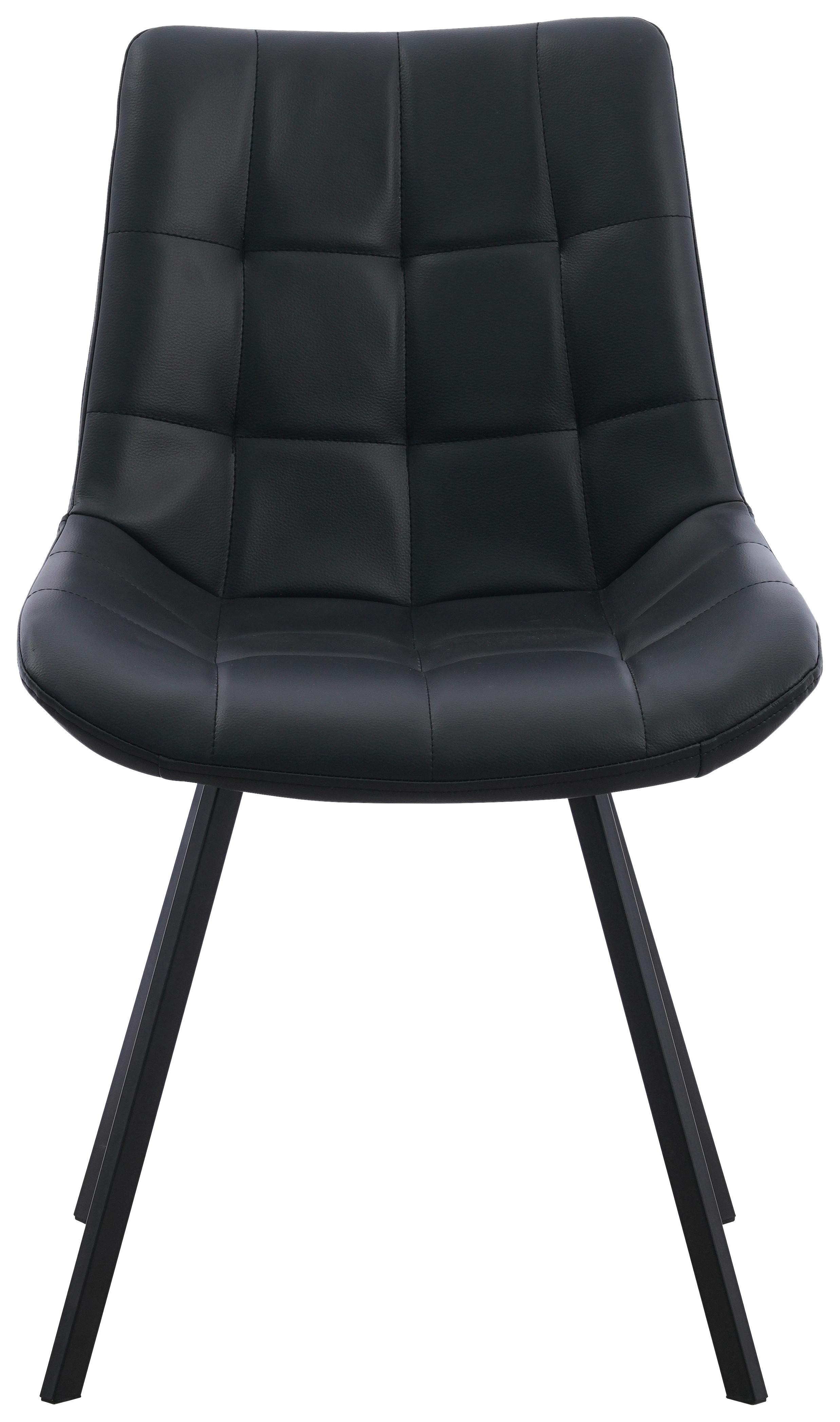 Stuhl Fritz Schwarz B: 54 cm - Schwarz, MODERN, Textil/Metall (54/86/62cm) - MID.YOU