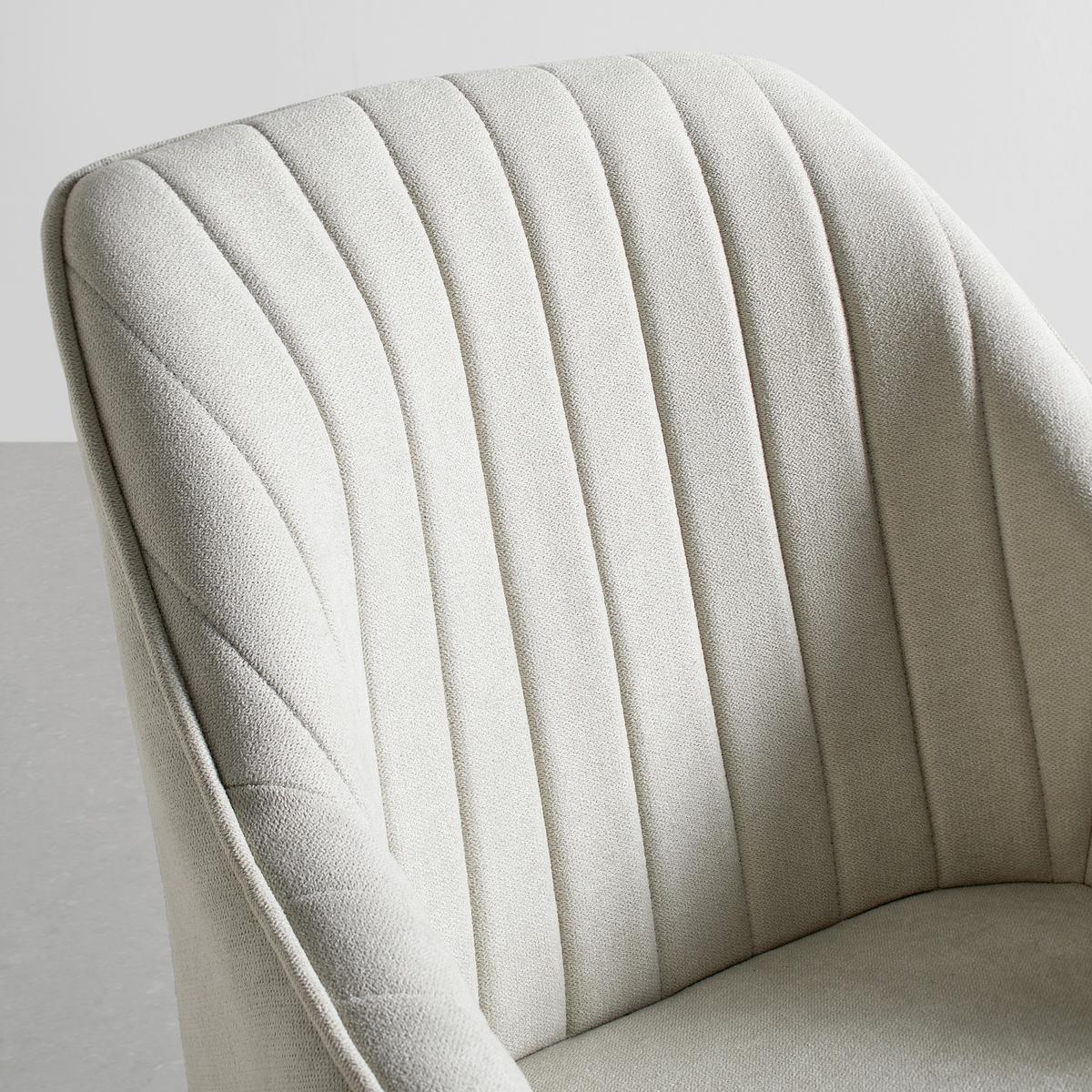 Židle s područkami LEONIE béžová - krémová/přírodní barvy, Moderní, dřevo/textil (60/84/61cm) - Bessagi Home