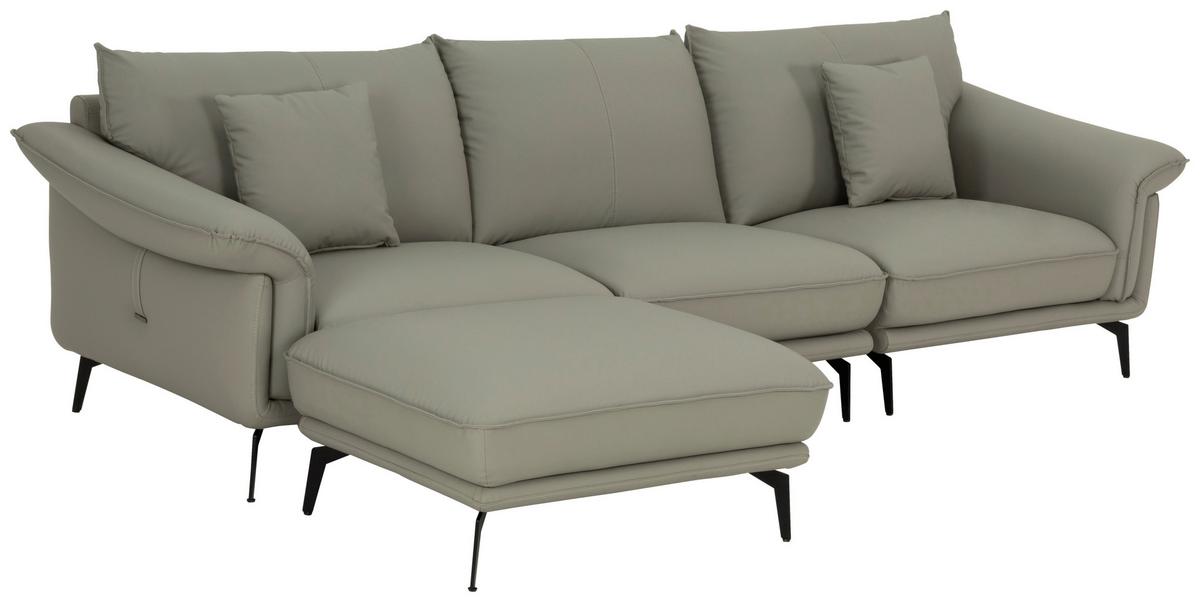 3-Sitzer-Sofa Daniele - Taupe/Schwarz, Design, Textil (289/84/92cm) - MID.YOU