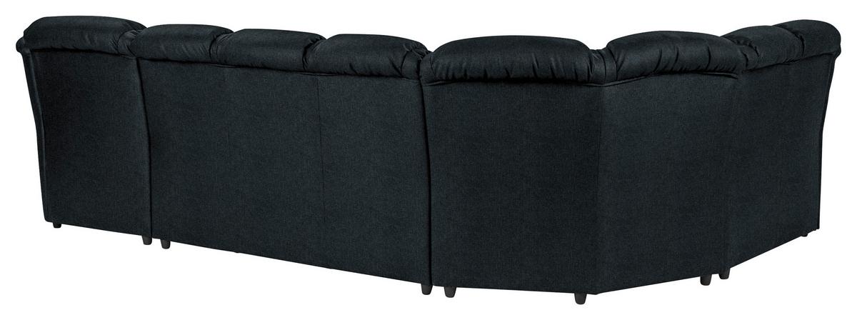 Wohnlandschaft Boston Schwarz Lederlook - Schwarz, KONVENTIONELL, Textil (216/333/165cm) - Livetastic