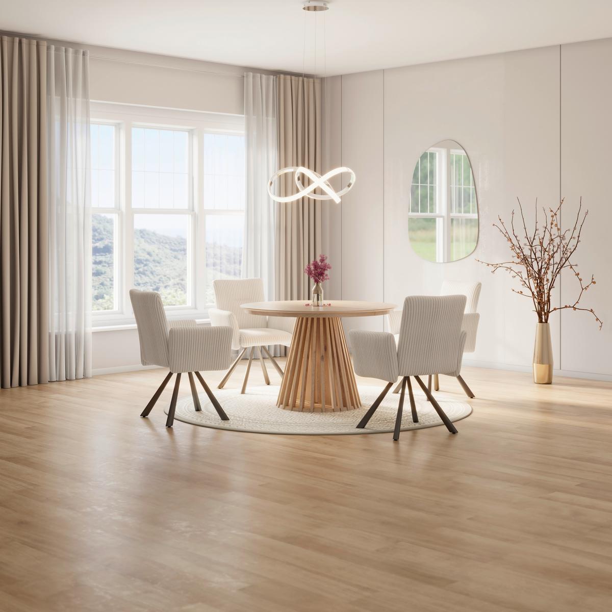 Rozťahovací stôl ENNIO 120 - farba duba, Modern, drevo/kompozitné drevo (120-160/76/120cm) - Bessagi Home