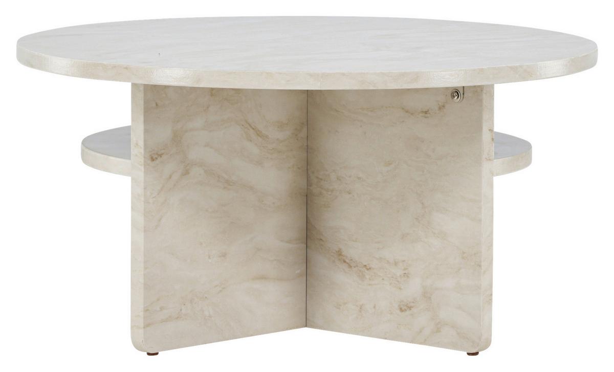 Couchtisch Ålesund - Beige, Design, Holzwerkstoff (85/85/42cm) - Livetastic