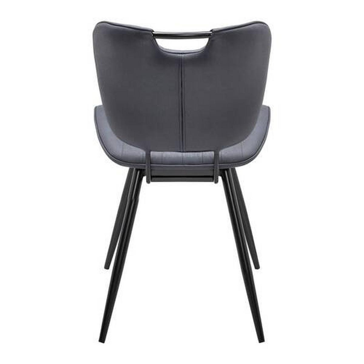 Jídelní židle HINA tmavě šedá - šedá/černá, Moderní, kov/dřevo (46/84/57cm) - Bessagi Home