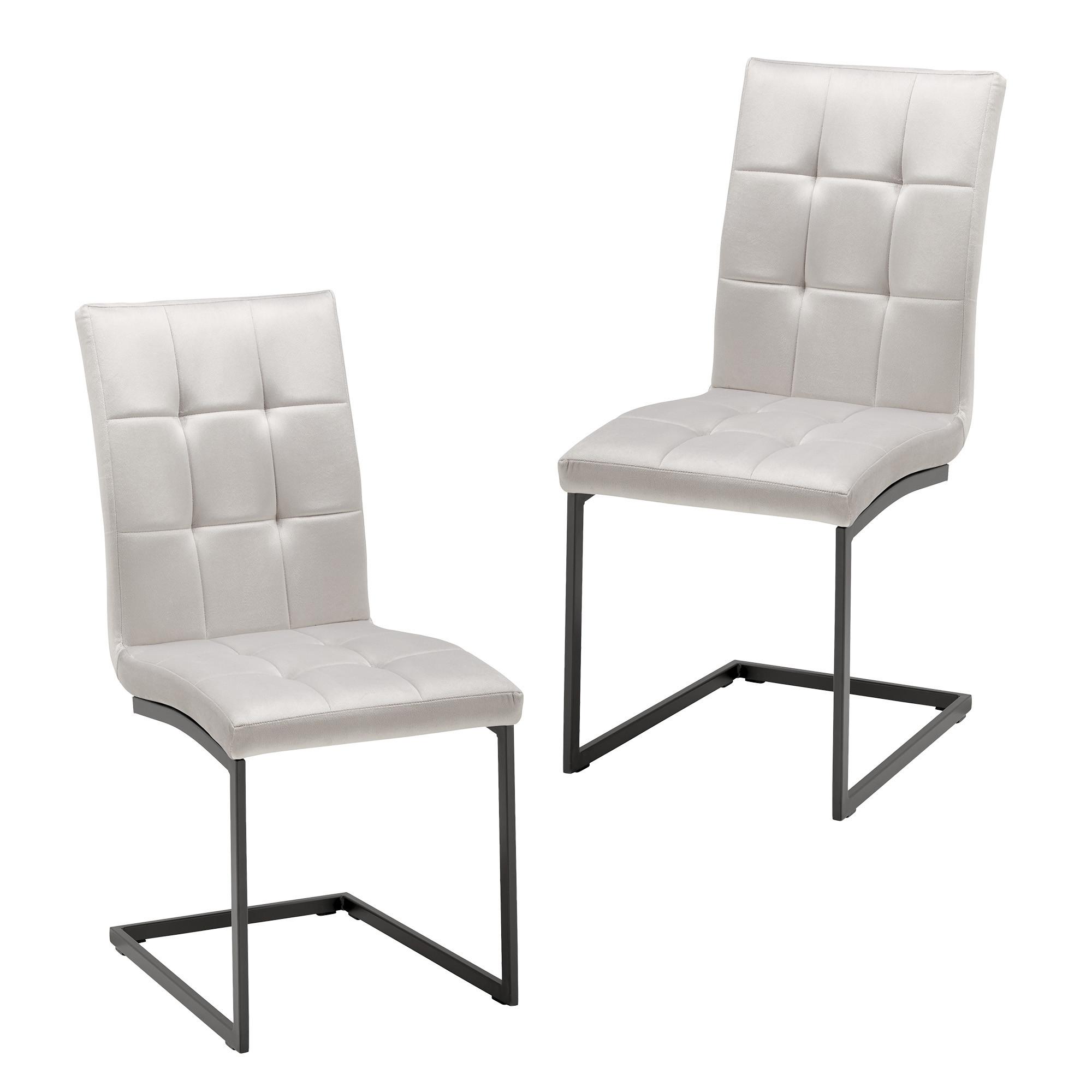 Dvoudílná sada židlí MELA světlešedá - světle šedá, Moderní, kov/textil (44/95/60cm) - PBJ