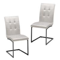 Dvojdielna sada stoličiek MELA svetlosivá - svetlosivá, Modern, kov/textil (44/95/60cm) - PBJ