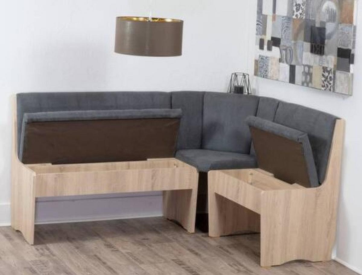 Eckbankgruppe Duisburg Maduso Titanic Grau/eiche D. B: 165cm - Grau/Sonoma Eiche, KONVENTIONELL, Holz/Holzwerkstoff (165/89/125cm) - MID.YOU