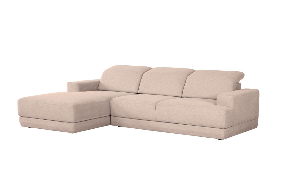 Ecksofa Frans Beige S: 204 cm - Beige/Schwarz, Design, Textil (204/293cm) - MID.YOU