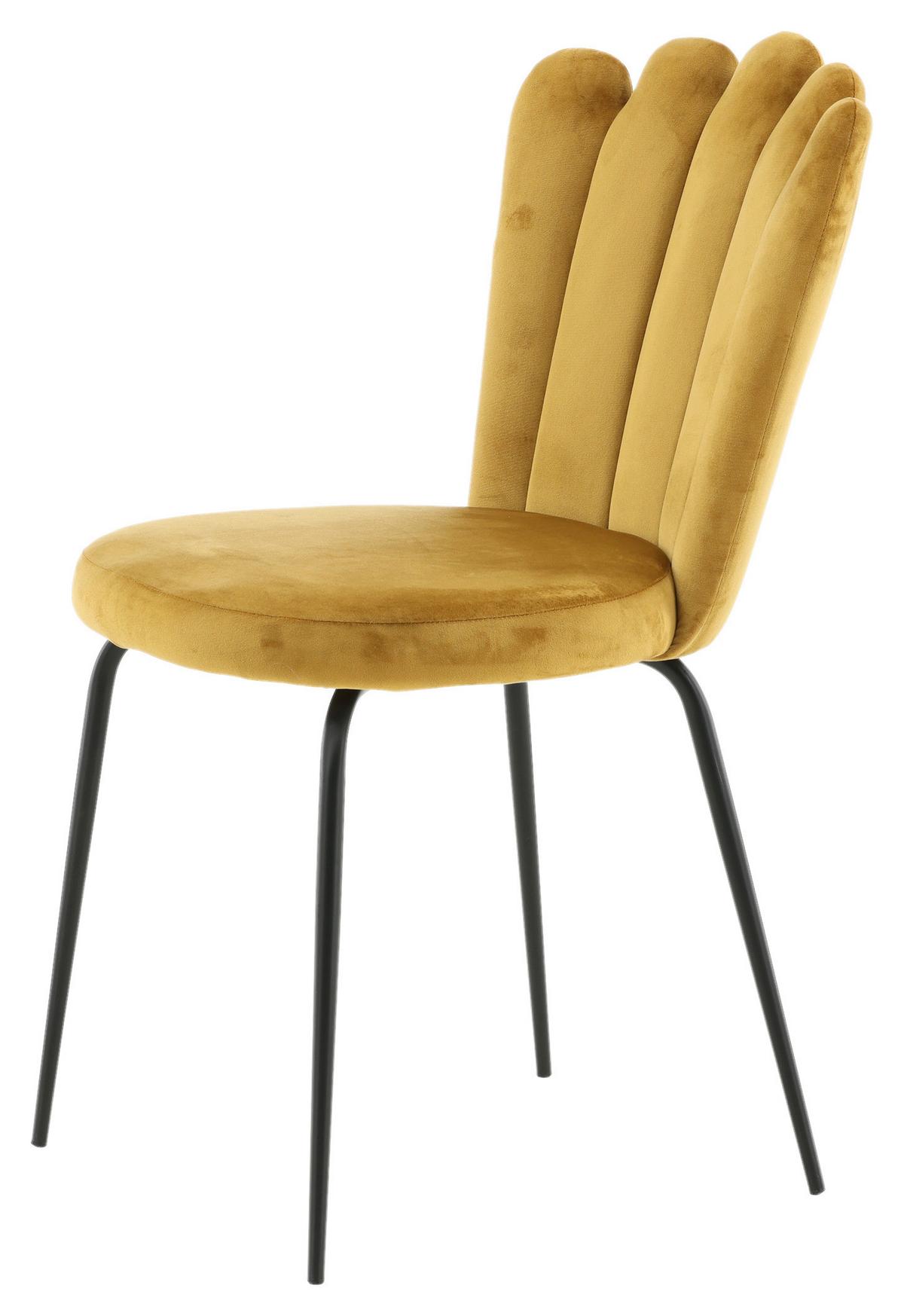 Stuhl-Set Limhamn - Gelb/Schwarz, Design, Textil/Metall (44.5/82.5/54cm) - Livetastic