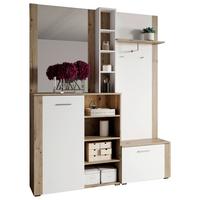 Předsíň BARRY - bílá/barvy dubu, Basics, kompozitní dřevo/sklo (150/190/31.8cm)