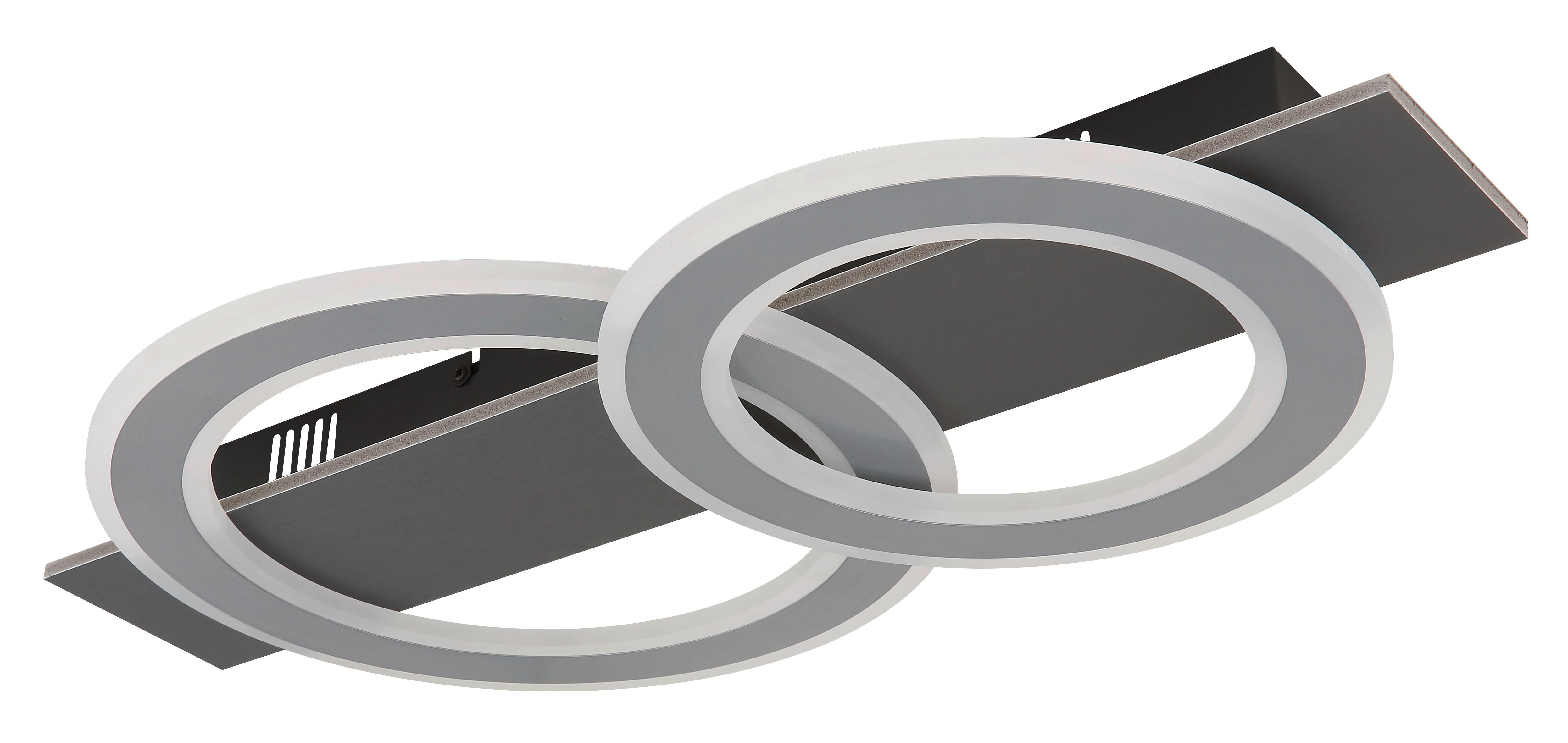 LED-DECKENLEUCHTE Antharzit, Grau, ca. 63x35x7cm - Anthrazit/Opal, Design, Kunststoff/Metall (63/35/7cm) - Globo