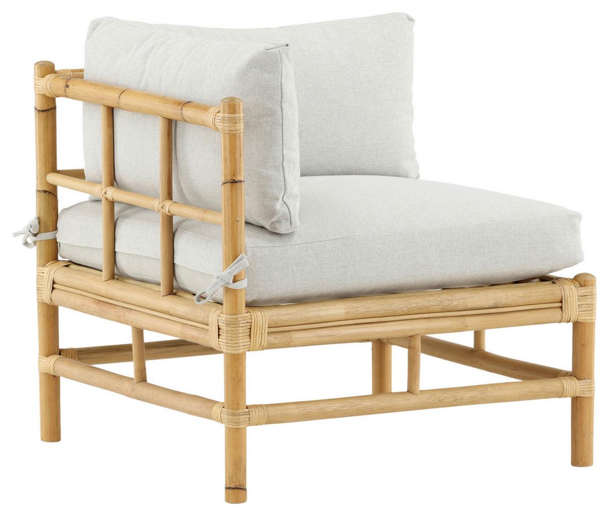 Loungeeckteil Cane - Hellbraun, KONVENTIONELL, Holz/Textil (75/70/74cm) - Gardenson