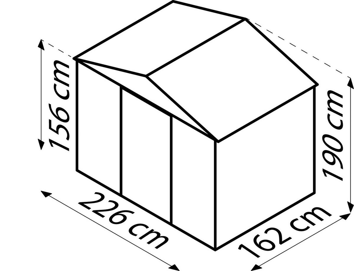 Gerätehaus Mit Satteldach Versperrbar Bxhxt 236x190x174 Cm - Anthrazit/Weiß, Basics, Metall (236/190/174cm)