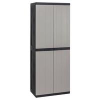 Geräteschrank Groß Hellgrau/Schwarz - Hellgrau/Schwarz, Basics, Kunststoff (65/165/37cm)