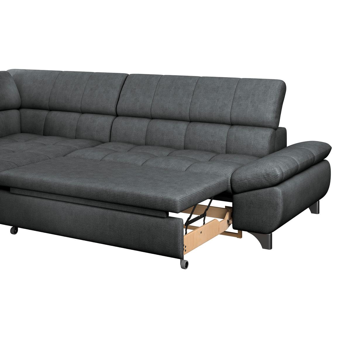 Ecksofa Gemini Grapfhitfarben, B: 234cm - Chromfarben/Graphitfarben, KONVENTIONELL, Textil (234/312cm)