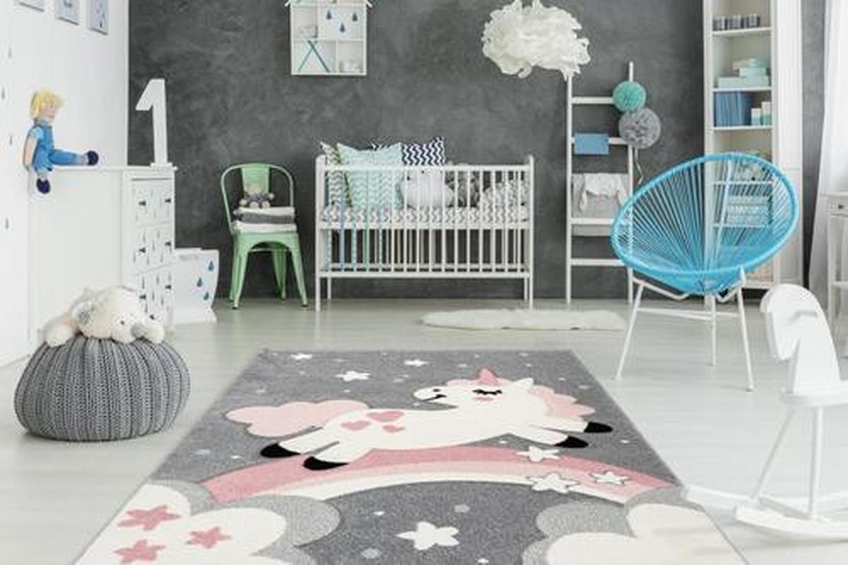 Kinderteppich Einhorn Rosa Mitchell 120x170 cm - Rosa, Trend, Kunststoff (120/170cm) - Kayoom