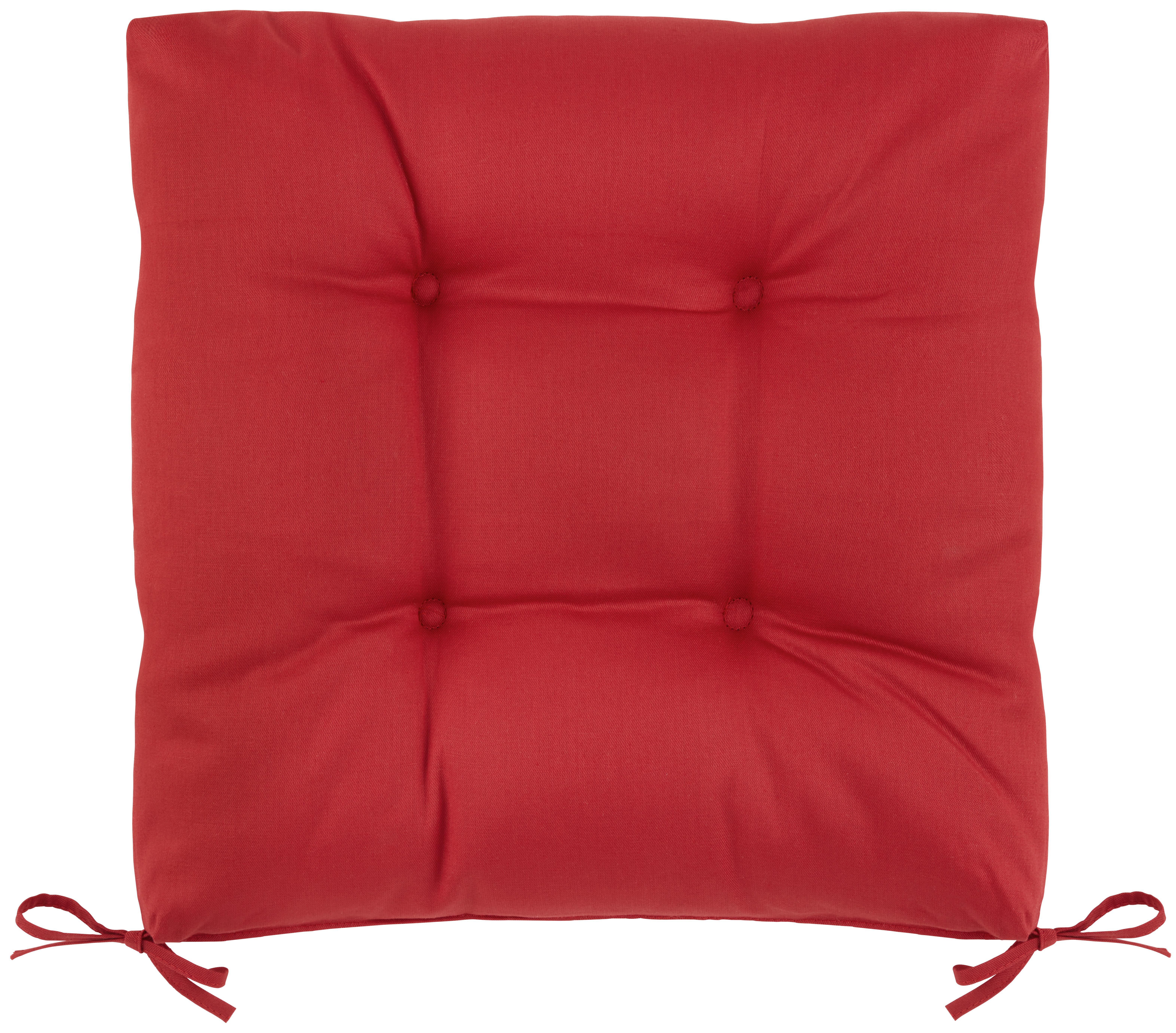 Sedací polštář Elli, 40/40/7cm, červená - červená, Konvenční (40/40/7cm) - Mömax