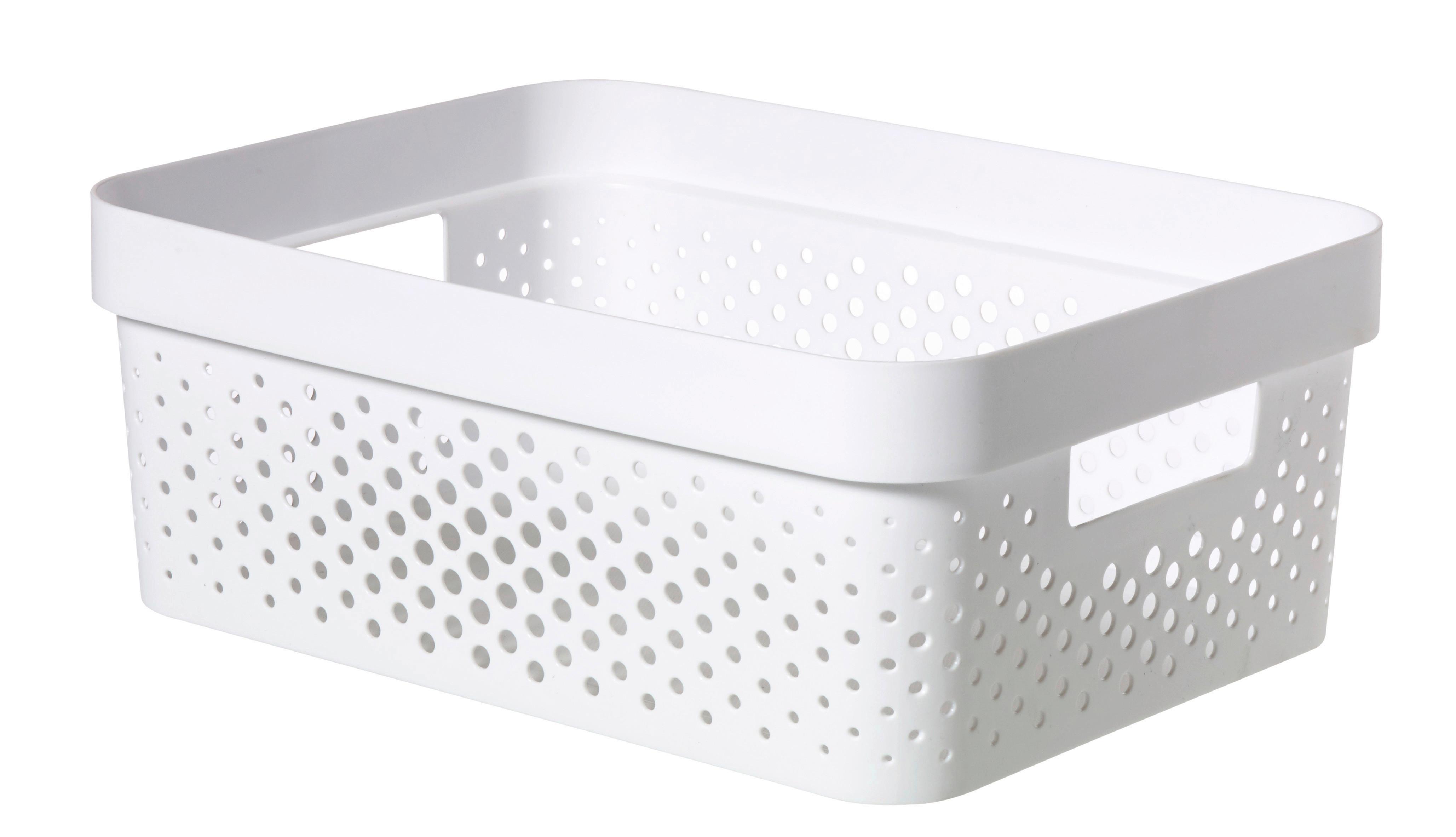 Úložný košík INFINITY 11L - biela, Basics, plast (27/14/36cm)