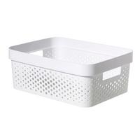 Úložný košík INFINITY 11L - biela, Basics, plast (27/14/36cm)